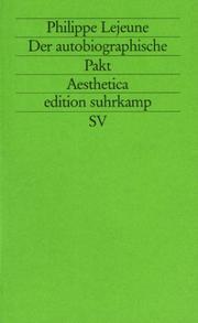 Cover of: Der autobiographische Pakt. by Philippe Lejeune