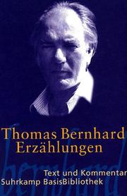 Cover of: Suhrkamp BasisBibliothek (SBB), Nr.23, Erzählungen by Thomas Bernhard, Hans Höller