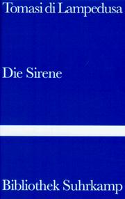 Cover of: Die Sirene. Erzählungen. by Giuseppe Tomasi di Lampedusa