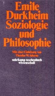Cover of: Soziologie und Philosophie.