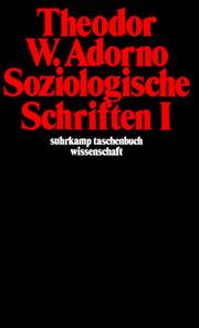 Cover of: Soziologische Schriften I.