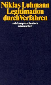 Cover of: Legitimation durch Verfahren. by Niklas Luhmann