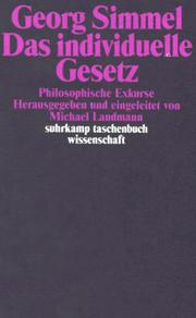 Cover of: Das Individuelle Gesetz by Georg Simmel