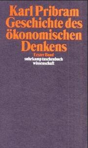 Cover of: Geschichte des ökonomischen Denkens. by Karl Pribram