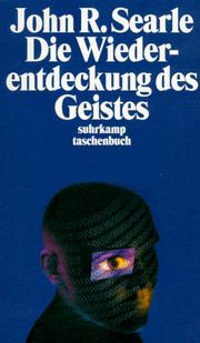 Cover of: Die Wiederentdeckung des Geistes. by John R. Searle