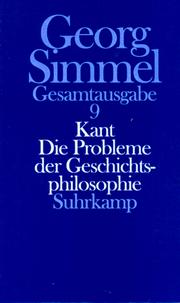 Cover of: Gesamtausgabe, 24 Bde., Bd.9, Kant