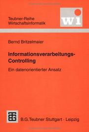 Cover of: Informationsverarbeitungs- Controlling. Ein datenorientierter Ansatz.