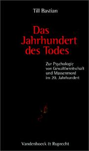 Cover of: Das Jahrhundert des Todes.