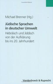 Cover of: Jüdische Sprachen in deutscher Umwelt.