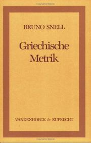 Cover of: Griechische Metrik. ( Studienhefte zur Altertumswissenschaft, 1).