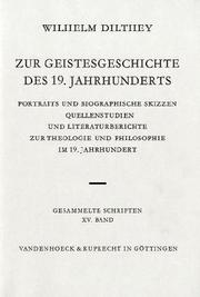 Cover of: Zur Geistesgeschichte des 19. Jahrhunderts.