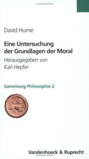 Cover of: Eine Untersuchung der Grundlagen der Moral