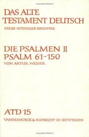 Cover of: Das Alte Testament Deutsch (ATD), Tlbd.15, Die Psalmen
