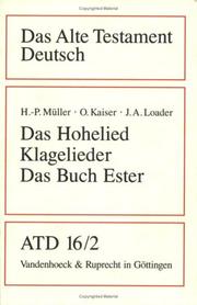Das Hohelied, Klagelieder, das Buch Esther by Hans-Peter Muller, Helmer Ringgren, Otto Kaiser
