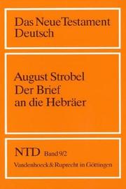Cover of: Der Brief an Die Hebraer