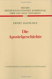 Cover of: Kritisch-exegetischer Kommentar über das Neue Testament, Bd.3, Die Apostelgeschichte