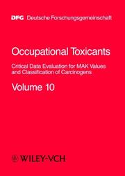 Cover of: Occupational Toxicants: Critical Data Evaluation for MAK Values and Classification of Carcinogens, Vol. 10