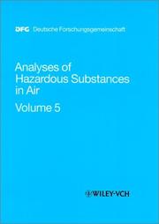 Cover of: Analyses of Hazardous Substances in Air Volume 5