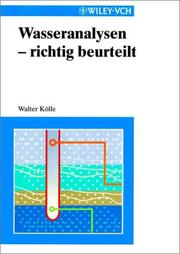 Cover of: Wasseranalysen