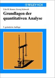Cover of: Grundlagen Der Qual. U. Quant Analyse A5 by Udo R. Kunze, Georg Schwedt