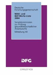 Cover of: MAK- Und BAT-Werte-Liste 2004