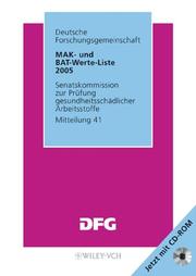 Cover of: MAK- Und BAT-Werte-Liste (Mak-Werte-Liste DFG (VCH))