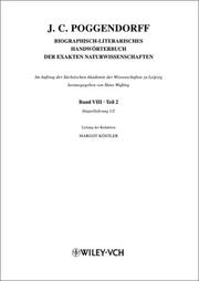 Cover of: Biographisch-Literarisches Handwerterbuch Der Exakten Naturwissenschaften, Band Viii, Teil 2, Doppellieferung 1/2 (Biograhpisch-Literarisches) by 