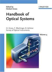 Cover of: Handbook of Optical Systems, Survey of Optical Instruments (Gross/Optical Systems V1-V6 special prices until 6V ST published (VCH))