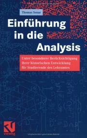 Cover of: Einführung in die Analysis.