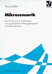 Cover of: Mikrosensorik. by Thomas Elbel