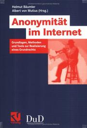 Cover of: Anonymität im Internet. by Norbert Golluch