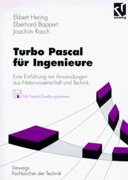 Cover of: Turbo Pascal für Ingenieure. Inkl. 3 1/2'- Disk.