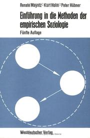 Cover of: Einführung in die Methoden der empirischen Soziologie. by Renate Mayntz, Kurt Holm, Peter Hübner