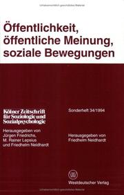 Cover of: Öffentlichkeit, öffentliche Meinung, soziale Bewegungen.