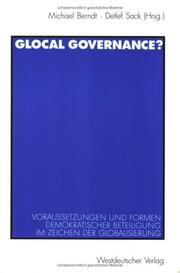 Cover of Glocal governance?