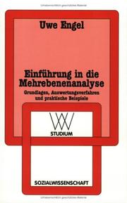 Cover of: Einführung in die Mehrebenenanalyse. Grundlagen, Auswertungsverfahren und praktische Beispiele.