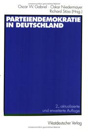 Cover of: Parteiendemokratie in Deutschland.