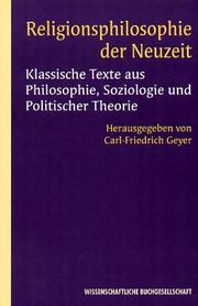 Cover of: Religionsphilosophie der Neuzeit.