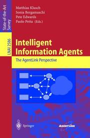 Cover of: Intelligent Information Agents: The AgentLink Perspective (Lecture Notes in Computer Science)