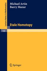 Cover of: Etale Homotopy (Lecture Notes in Mathematics)