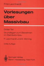Cover of: Vorlesungen über Massivbau: Teil 3 by Fritz Leonhardt, Eduard Mönnig