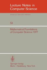 Cover of: Mathematical Foundations of Computer Science 1977 by J. Gruska