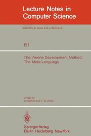 Cover of: The Vienna Development Method: The Meta-Language (Lecture Notes in Computer Science)