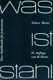 Cover of: Was ist Stahl by L. Scheer