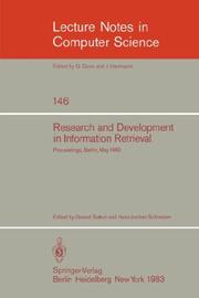 Cover of: Research and Development in Information Retrieval: Proceedings, Berlin, May 18-20, 1982 (Lecture Notes in Computer Science)
