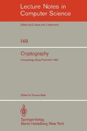 Cover of: Cryptography by T. Beth