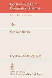 Cover of: Feedback Shift Registers by Christian Ronse