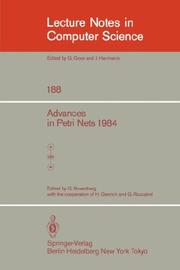 Cover of: Advances in Petri Nets 1984 (Lecture Notes in Computer Science)