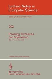 Cover of: Rewriting Techniques and Applications: Dijon, France, May 20-22, 1985 (Lecture Notes in Computer Science)