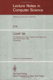 Cover of: Caap'86 by Paul Franchi-Zannettacci, Paul Franchi-Zannettacci